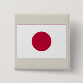 Japanse vlag: Hinomaru, Nisshōki, Red Rising Sun Vierkante Button 5,1 Cm (Voorkant)