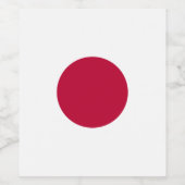 Japanse vlag: Hinomaru, Nisshōki, Red Rising Sun Wijn Etiket (Enkel label)