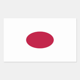 Japanse vlag: Hinomaru, Nisshōki, Rode Rijzende Zo Rechthoekige Sticker