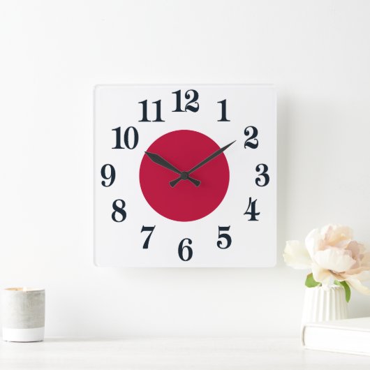 Japanse vlag - Hinomaru Vierkante Klok (Huis)