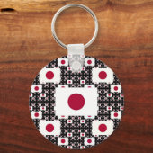 Japanse vlag in Lagen Black BG Sleutelhanger (Voorkant)