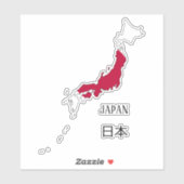 Japanse vlag - Kaart Sticker (Vel)