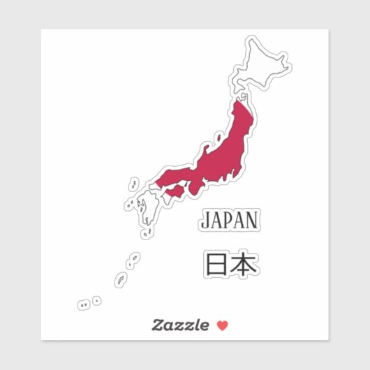 Japanse vlag - Kaart Sticker (Vel)