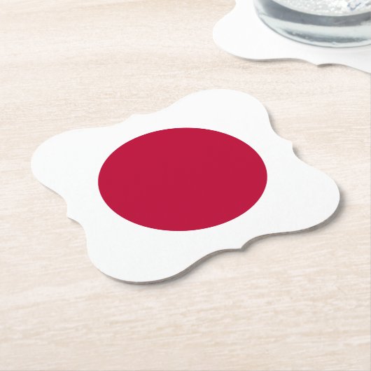 Japanse vlag kartonnen onderzetters (Gekanteld)