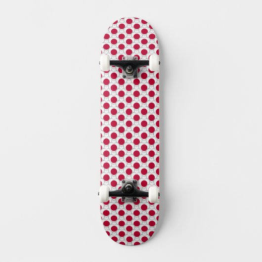 Japanse vlag kleuren harten patroon patriottisch persoonlijk skateboard (Voorkant)