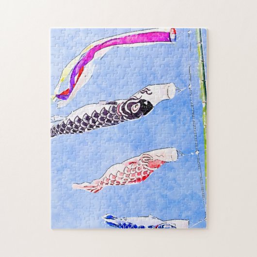 Japanse vlag Koi Koinobori Legpuzzel (Verticaal)