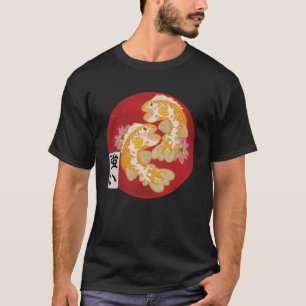 Japanse vlag Koi Vis Koi Karper Aquarium Koi Kanji T-shirt