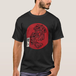 Japanse Vlag Koi Vis Koi Karper Aquarium Koi Kanji T-shirt