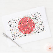 Japanse vlag met beroemde Japanse pictogrammen Rechthoekige Sticker (Envelop)