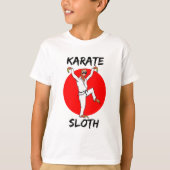 Japanse vlag met Karate Sloth T-shirt (Voorkant)