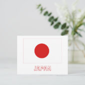 Japanse vlag met naam briefkaart (Staand voorkant)