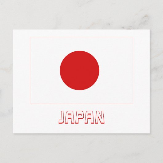 Japanse vlag met naam briefkaart (Voorkant)