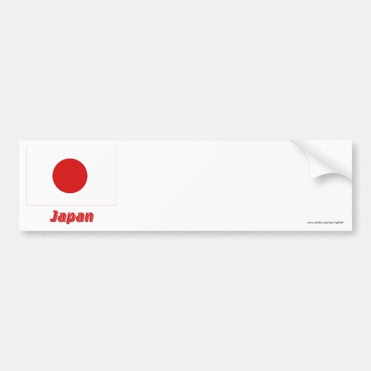 Japanse vlag met naam bumpersticker (Voorkant)