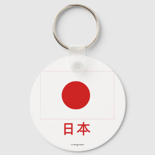 Japanse vlag met naam in het Japans Sleutelhanger