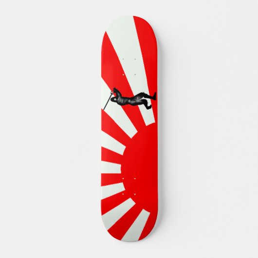 Japanse vlag met Ninja Skateboard (Voorkant)