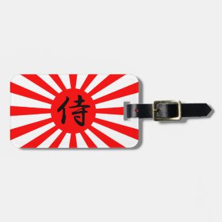 Japanse vlag met Samurai Kanji-symbool Bagagelabel