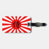 Japanse vlag met Samurai Kanji-symbool Bagagelabel (Achterkant horizontaal)