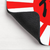 Japanse vlag met Samurai Kanji-symbool Muismat (Hoek)