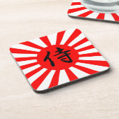 Japanse vlag met Samurai Kanji-symbool Onderzetter (Linkerzijde)