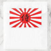 Japanse vlag met Samurai Kanji-symbool Rechthoekige Sticker (Tas)