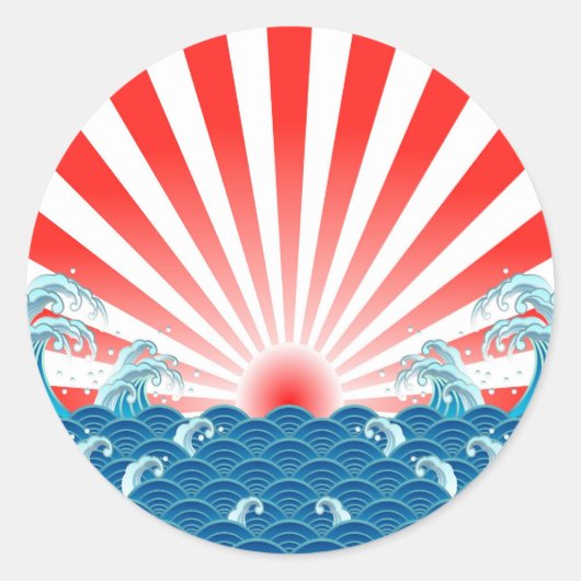 Japanse vlag - NIPPON Ronde Sticker (Voorkant)