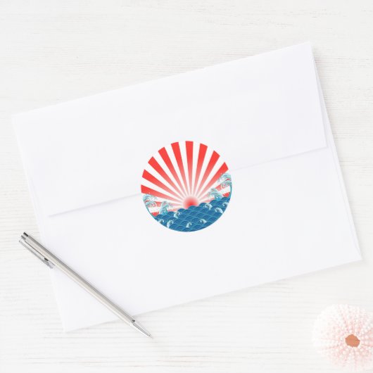 Japanse vlag - NIPPON Ronde Sticker (Envelop)