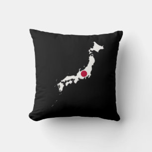 Japanse vlag op de kaart kussen