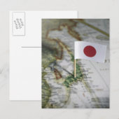 Japanse vlag op kaart (Voorkant / Achterkant)