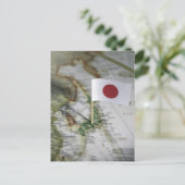 Japanse vlag op kaart (Staand voorkant)