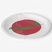 Japanse vlag papieren bordje (Gekanteld)