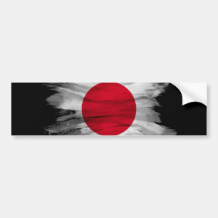 Japanse vlag penseelstreek, nationale vlag bumpersticker