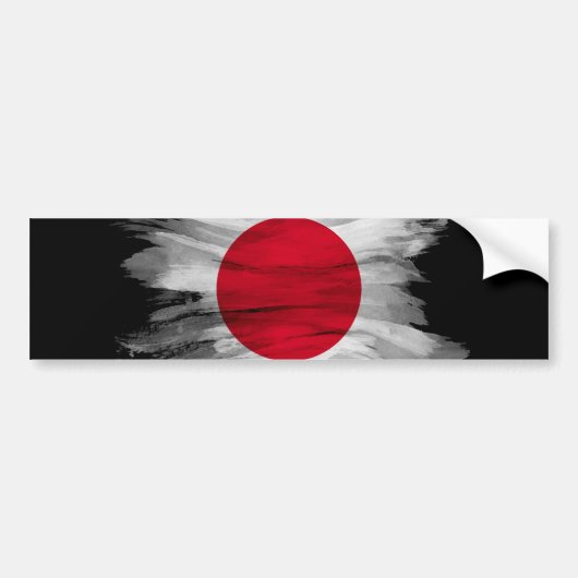 Japanse vlag penseelstreek, nationale vlag bumpersticker (Voorkant)