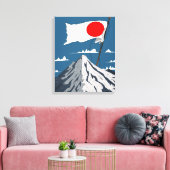 Japanse Vlag Reisposter Canvas Afdruk (Insitu (Woonkamer))