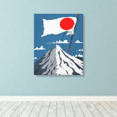 Japanse Vlag Reisposter Canvas Afdruk (Insitu (Houten vloer))
