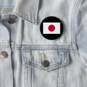 Japanse vlag ronde button 5,7 cm (In situ)