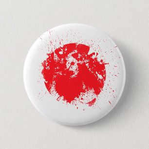 Japanse vlag ronde button 5,7 cm