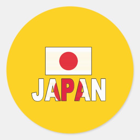 Japanse vlag ronde sticker (Voorkant)