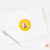 Japanse vlag ronde sticker (Envelop)