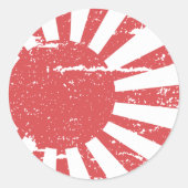 japanse vlag ronde sticker (Voorkant)