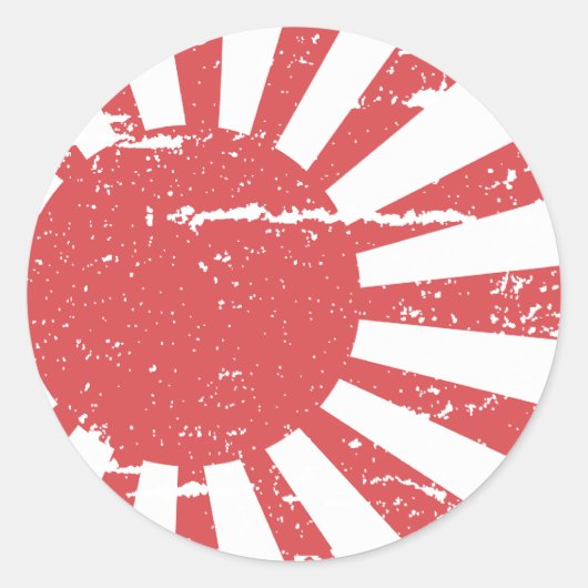 japanse vlag ronde sticker (Voorkant)