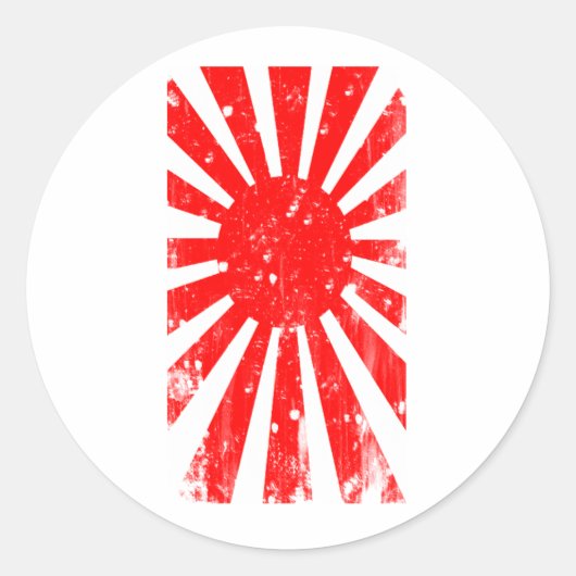 Japanse vlag ronde sticker (Voorkant)