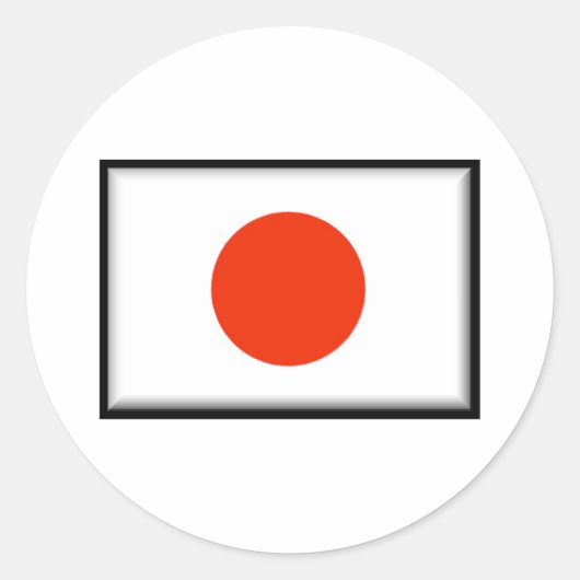 Japanse vlag ronde sticker (Voorkant)