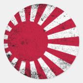 Japanse vlag ronde sticker (Voorkant)