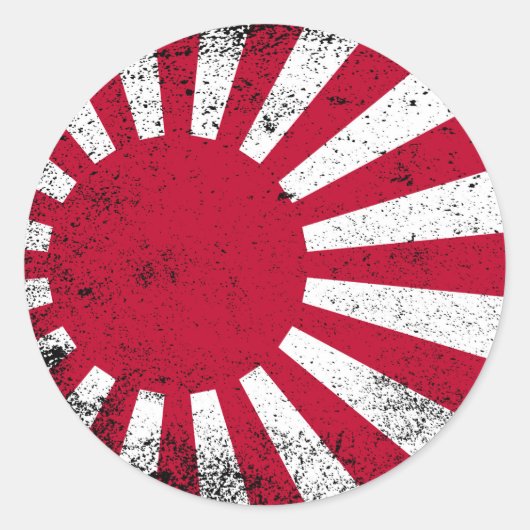 Japanse vlag ronde sticker (Voorkant)