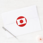Japanse vlag ronde sticker (Envelop)