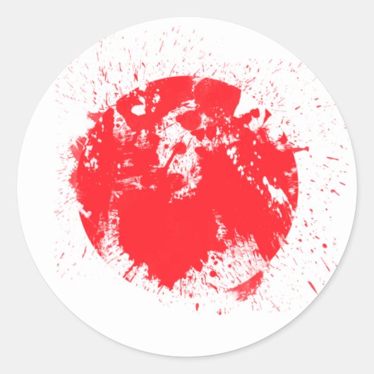 Japanse vlag ronde sticker (Voorkant)