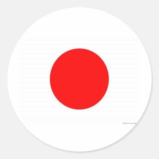 Japanse vlag ronde sticker (Voorkant)