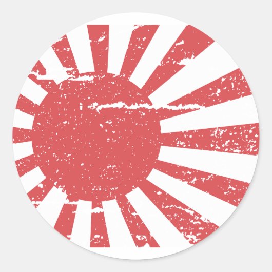 japanse vlag ronde sticker (Voorkant)