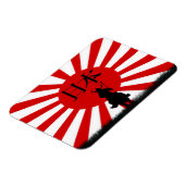 Japanse Vlag & Samurai Warrior Nippon Magnet Magneet (Linkerzijde)