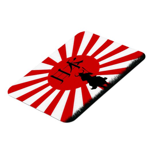 Japanse Vlag & Samurai Warrior Nippon Magnet Magneet (Linkerzijde)